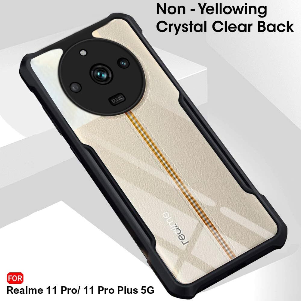 Picture of For Realme 11 Pro / Realme 11 Pro Plus-Reinforced Cushion Back Clear Hybrid Transparent Hard Cover Casing