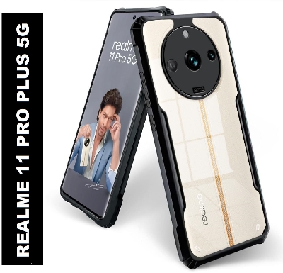 Picture of For Realme 11 Pro / Realme 11 Pro Plus-Reinforced Cushion Back Clear Hybrid Transparent Hard Cover Casing