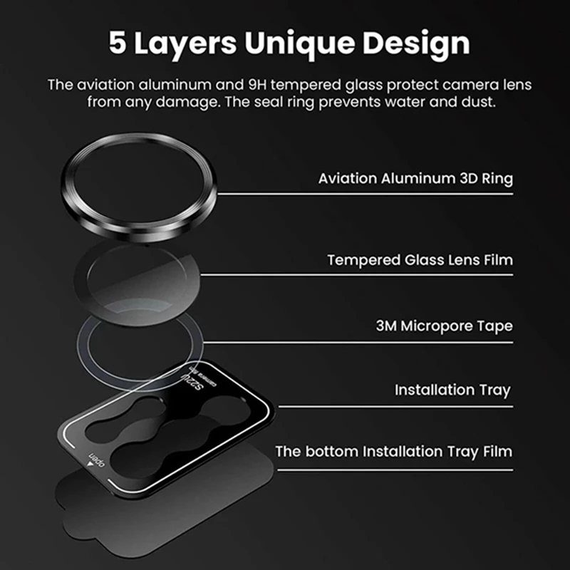 Picture of 3D Camera Glass Lens Cover Tempered Glass Protector for Samsung Galaxy S24 Ultra