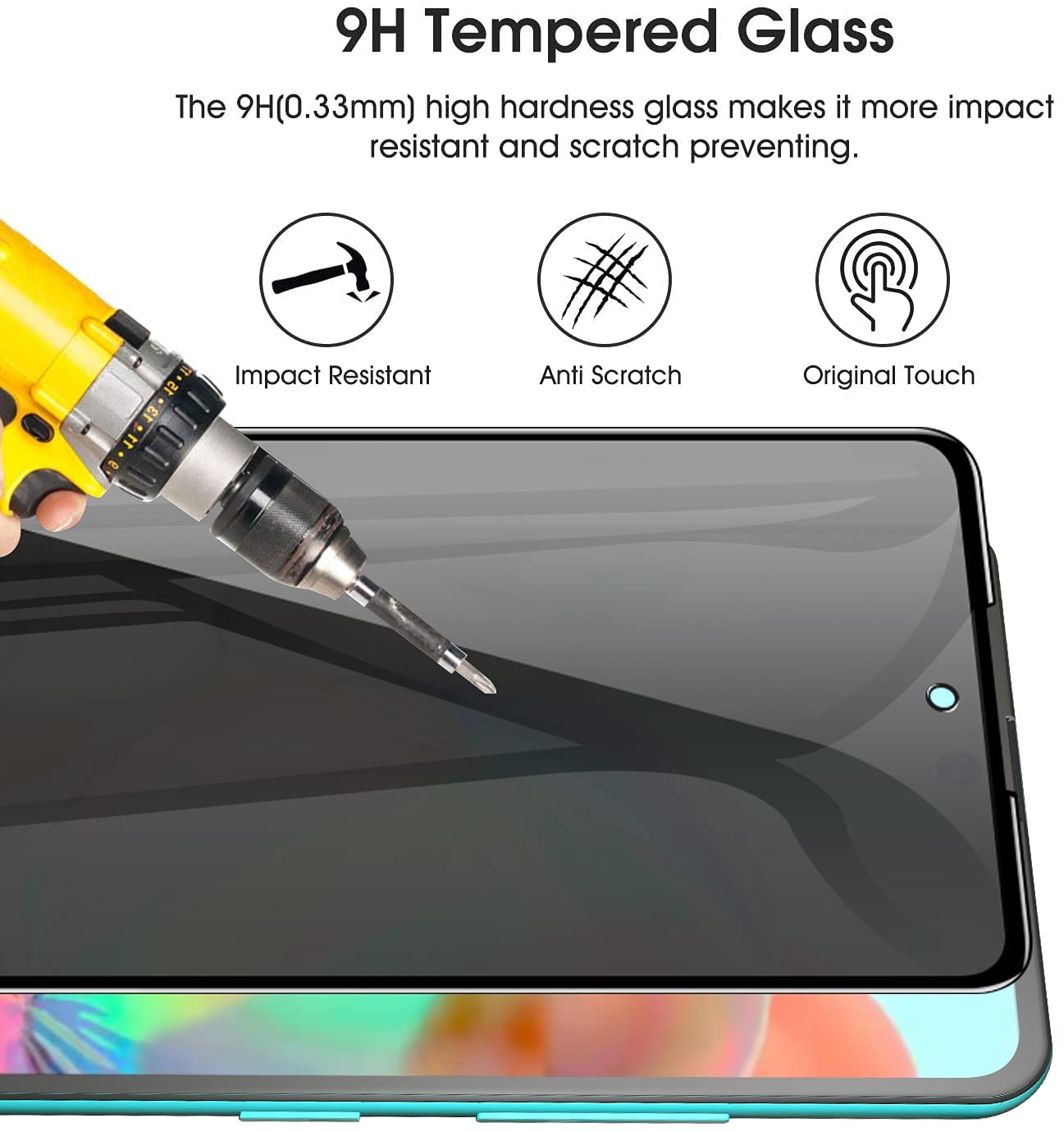 Picture of Premium Quality-M&OK Ultra Explosion Proof ESD Shield BEST TEMPERED GLASS Display Protector for For Samsung Galaxy A70 A705