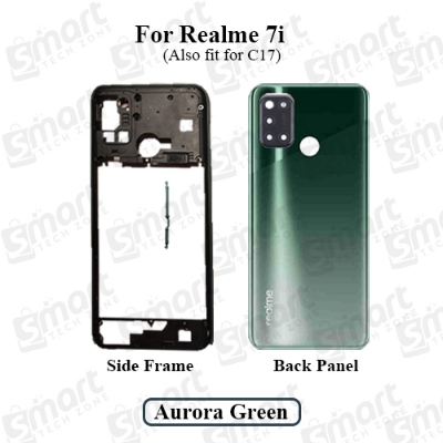 Picture of Realme 7i C17 RMX2103 Middle Bezel Back Panel Camera Glass Side Button Replacement Kit