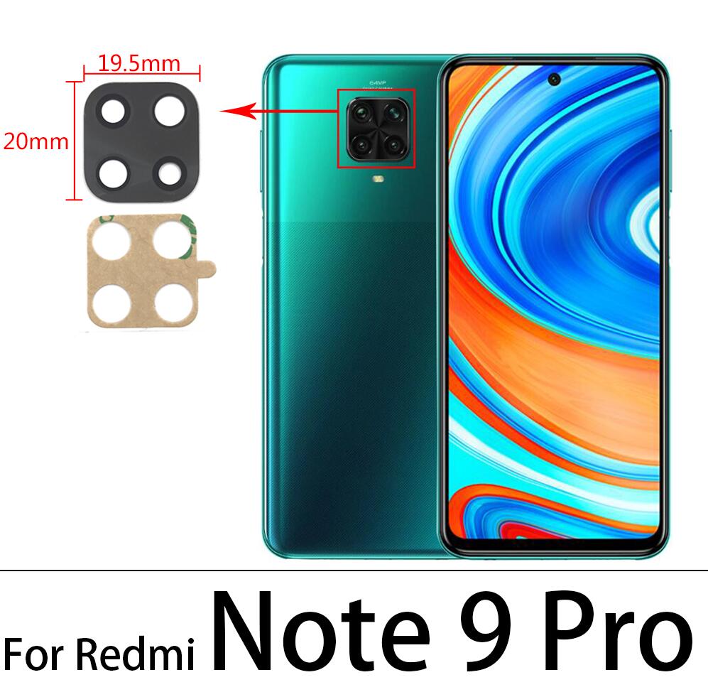 Picture of Back Rear Camera Lens Glass Compatible with Xiaomi Redmi Note 9s 10 10s pro 9a 9c 5g/mi 10 10t note 10 pro Mi Note 10 Lite  11 lite Camera Lens Glass Without Frame