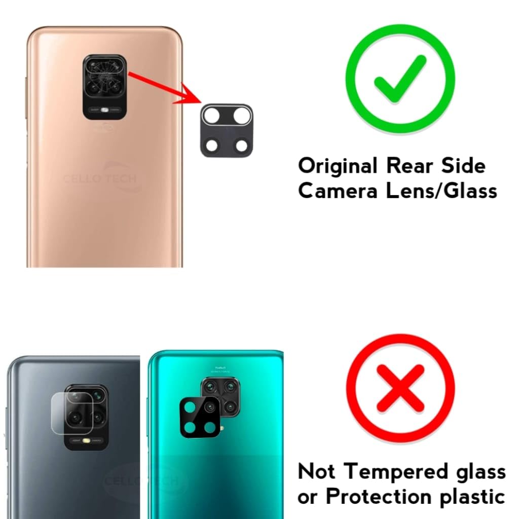 Picture of Back Rear Camera Lens Glass Compatible with Xiaomi Redmi Note 9s 10 10s pro 9a 9c 5g/mi 10 10t note 10 pro Mi Note 10 Lite  11 lite Camera Lens Glass Without Frame