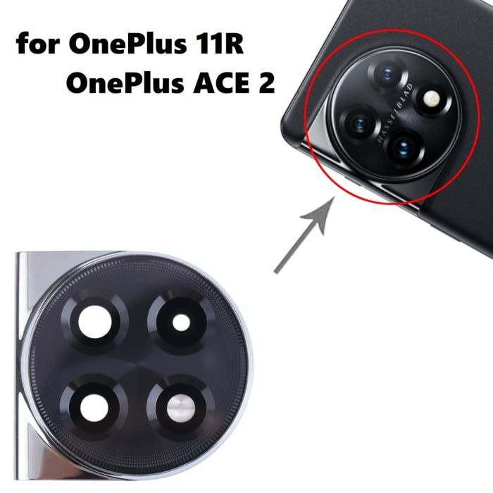 Picture of Back Rear Camera Lens Glass Compatible with OnePlus 11/11R/ACE 2 Camera Lens Glass With Frame (Not Protector)