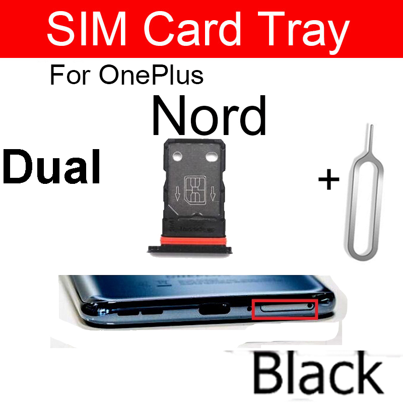 Picture of Sim Tray SD Card Tray Holder Card Compatible with OnePlus Nord 2 Nord N10 N20 N100 N200 N300 Nord CE CE2 5G With Sim Ejector Pin Replacement Part