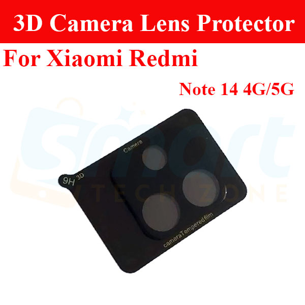Picture of 3D Back Camera Lens Glass Protector for Xiaomi Redmi Note 14/ 14 Pro / 14 Pro Plus 4G 5G | Full Camera Coverage I 3D Lens Shield I Oil Resistant