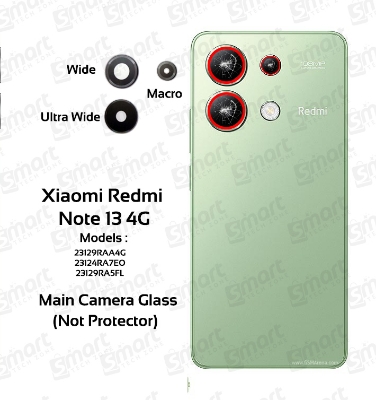 Picture of Camera Main Glass Lens for Xiaomi Redmi Note 13 4G (23129RAA4G / 23124RA7EO / 23129RA5FL) Replacement Part (Not Tempered Camera Glass Protector)