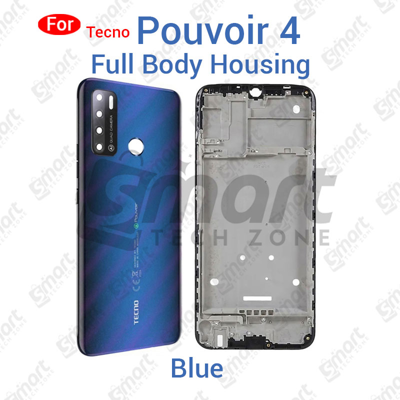 Picture of Tecno Pouvoir 4 Full Body Housing With Camera Glass (LCD Frame, Side/Middle Frame, Back Panel/Backshell)