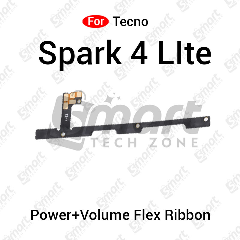 Picture of Power Button Volume Switch On Off Key Flex Cable For Tecno Pop 6 Pro Spark 4 Lite Spark Go 2020 2024 Side Volume Up Down Buttons Flex Cable Replacement Parts