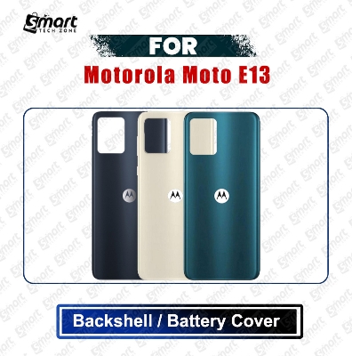 Picture of Motorola Moto E13 Back Panel/Backshell/Battery Cover Casing With Logo Without Camera Glass -All Colors Available Replacement Parts