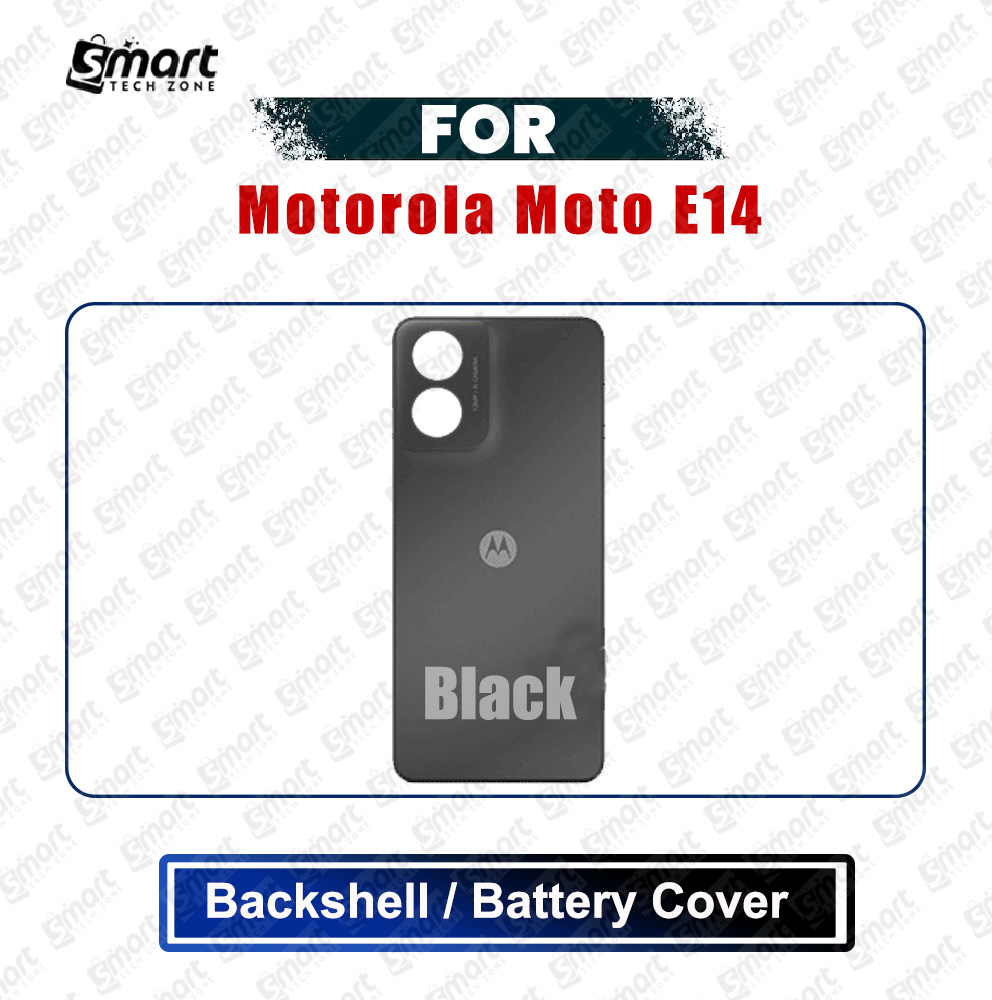 Picture of Motorola Moto E14 Back Panel/Backshell/Battery Cover Casing With Logo Without Camera Glass -All Colors Available Replacement Parts