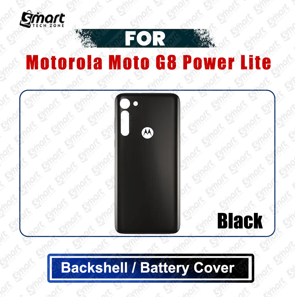 Picture of Motorola Moto G8 Power Lite (XT2055-2) Back Panel/Backshell/Battery Cover Casing With Logo Without Camera Glass -All Colors Available Replacement Parts