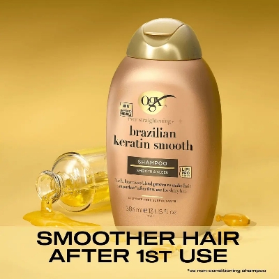 Picture of OGX Ever Straight Brazilian Keratin Smooth Shampoo 385ml