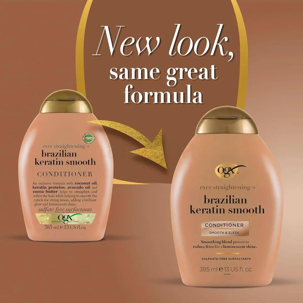 Picture of Ogx Ever Straight Brazilian Keratin Smooth Conditioner 385ml