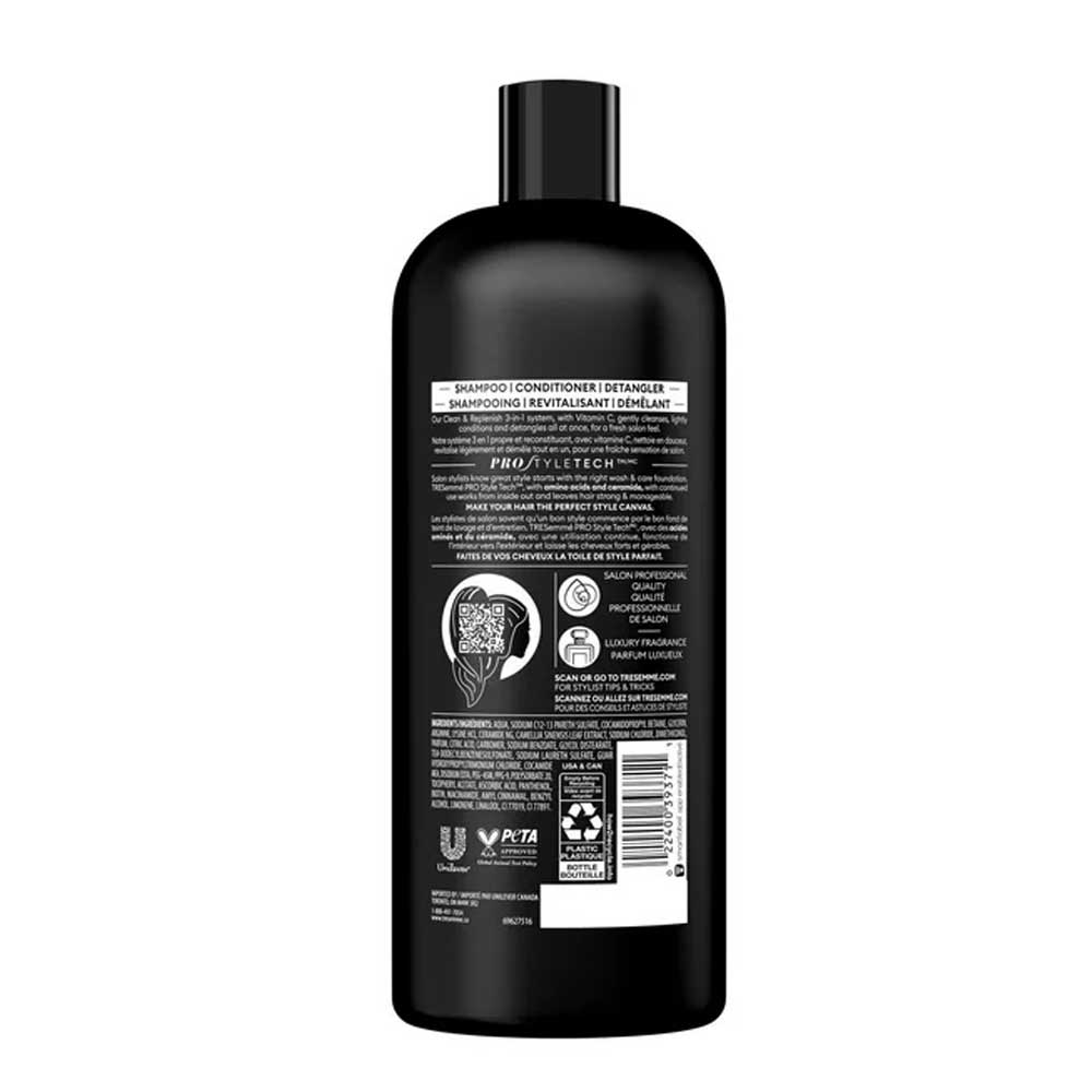 Picture of USA Tresemme Cleanse & Replenish 3 in 1 Shampoo Conditioner & Detangler 828Ml