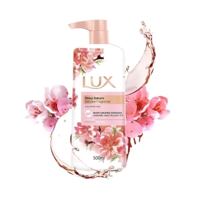 Picture of Thailand product Lux Shower Gel Dewey Sakura Delicate Fragrance Moisturizing Essence Body Wash  500 Ml