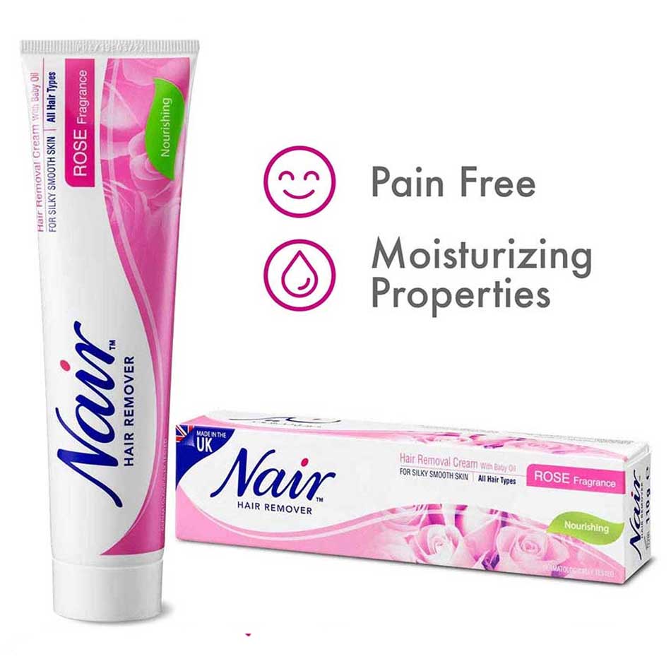 Picture of International UK product unwanted Hair removal cream Nair rose fragrance used for male/ female - 110 ml
