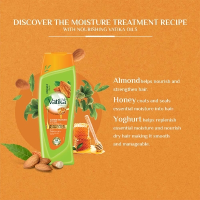 Picture of UAE product Vatika Naturals Almond & Honey Shampoo For Dry & Frizzy Hair 400 ml