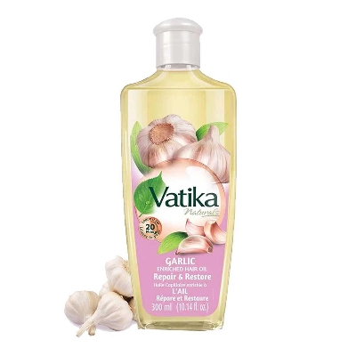 Picture of International UAE product Vatika Naturals Garlic Enriched Hair Oil Goodness Of Vitamins A, E, & F Promotes Regrowth, Healthier Scalp & Strength - 300ml