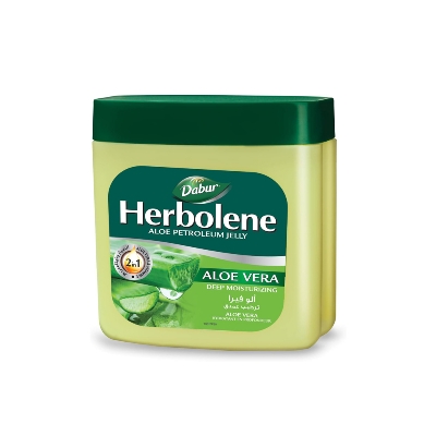 Picture of International UAE Product Skin care Dabur Herbolene Aloe Petroleum jelly 2 in 1 white used for male/female - 425 ml