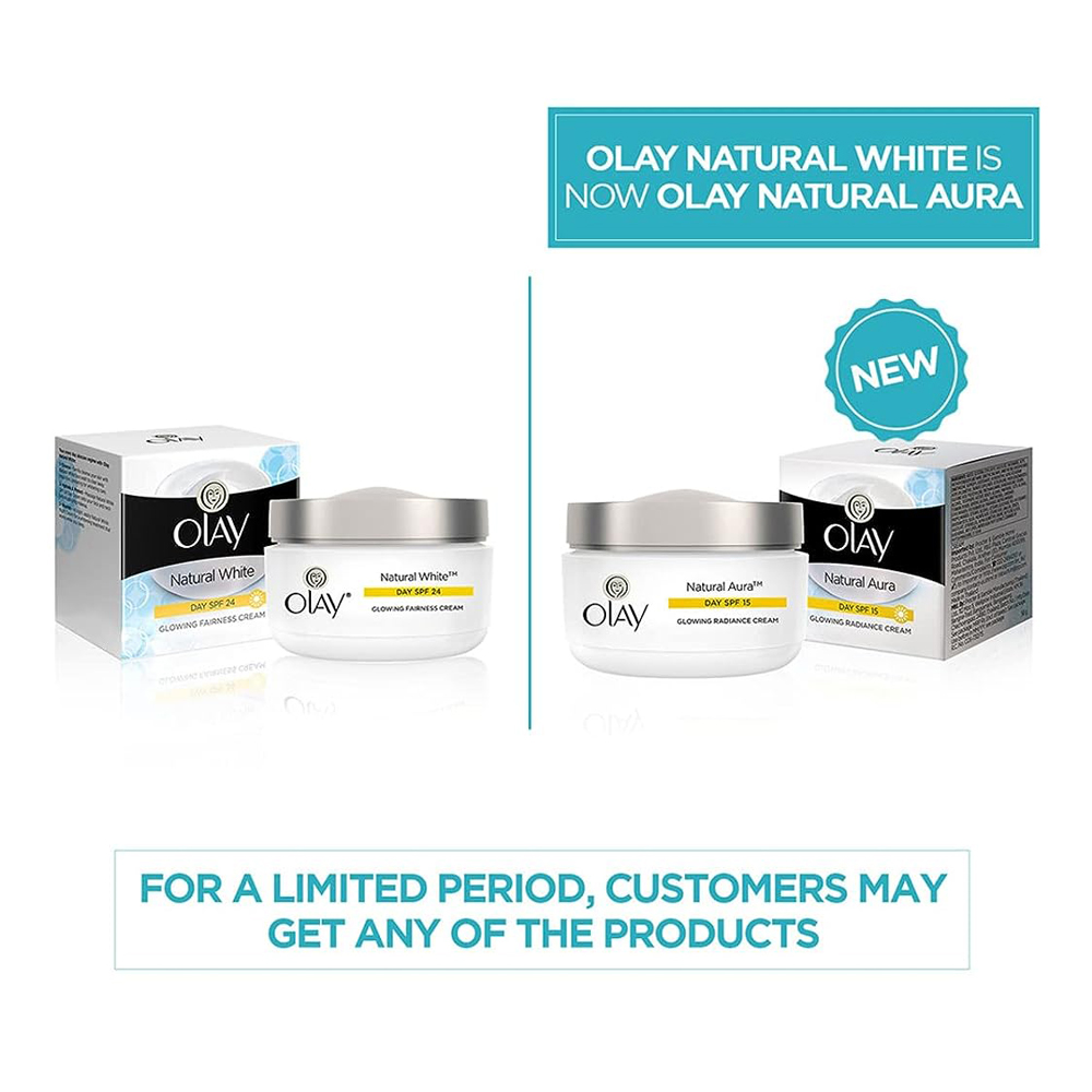 Picture of International Thailand product Olay natural White Aura Day cream (SPF 15)- 50 Ml