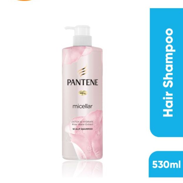 Picture of Pantene Micellar Detox & Hydrate Rose Water Extract Scalp Shampoo - 530ml