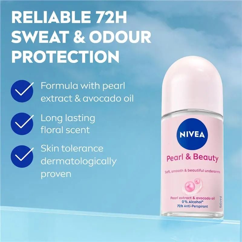 Picture of NIVEA Female Roll-on Pearl & Beauty Antiperspirant Underarm Roll On 50 ml