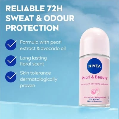Picture of NIVEA Female Roll-on Pearl & Beauty Antiperspirant Underarm Roll On 50 ml