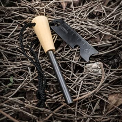 Picture of Emergency Survival Kit Magnesium Flint , Fire Starter Camping Gear/ Flint Fire Starter / Magnesium Flint /  Solid Wood Handle