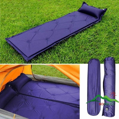 Picture of Single Person Inflatable TPU Insulated Folding Camping Sleep Pad Sleeping Mat Tent Mat with attached pillow