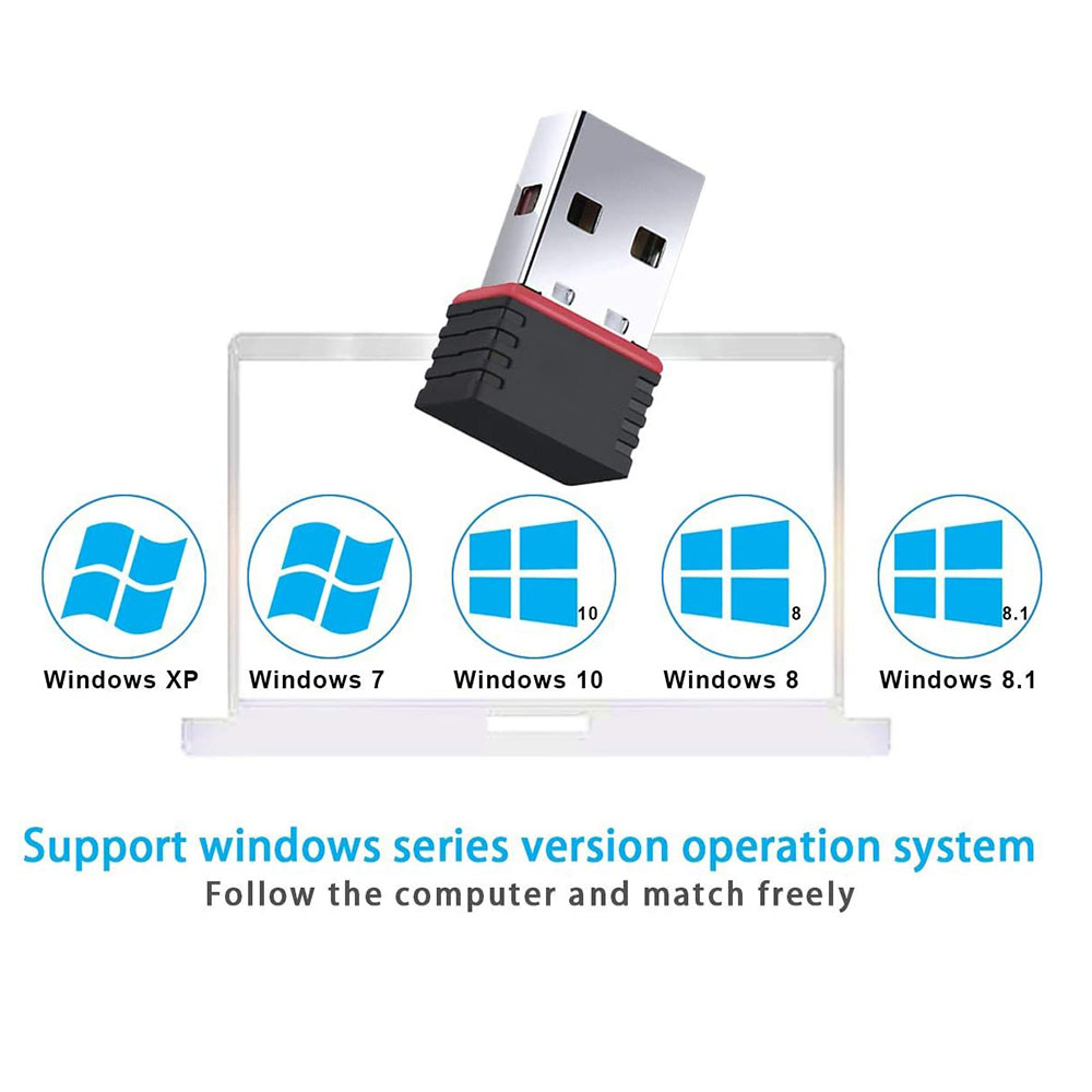 Picture of RTL8188 Wi-fi Network Card Mini Wireless USB wifi receiver | Adapter | 300mbps | Dongle |802.11BGN Network Card | 300 Mbps | 40m Range | USB 2.0 With CD  - Black - 286438000