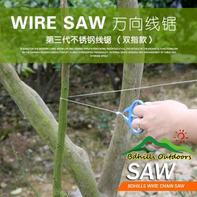 Picture of Bdhills Survival Wire Chain Saw for Camping and Outdoors - Stainless Steel Wire Saw | Chain Saw Rope Saw | Steel Wire Saw | Survival Kit with 360 -degree rotation handle
