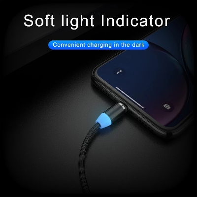 Picture of Magnetic Fast Charging Cable With Led Indicator - Type B / Type C / Type IOS - ( One cable + One head)
