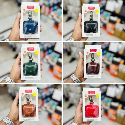 Picture of Airpods Pro 2nd Generation PU Leather Shockproof with Loss Prevention Clip Case Premium Protective Carrying Cover