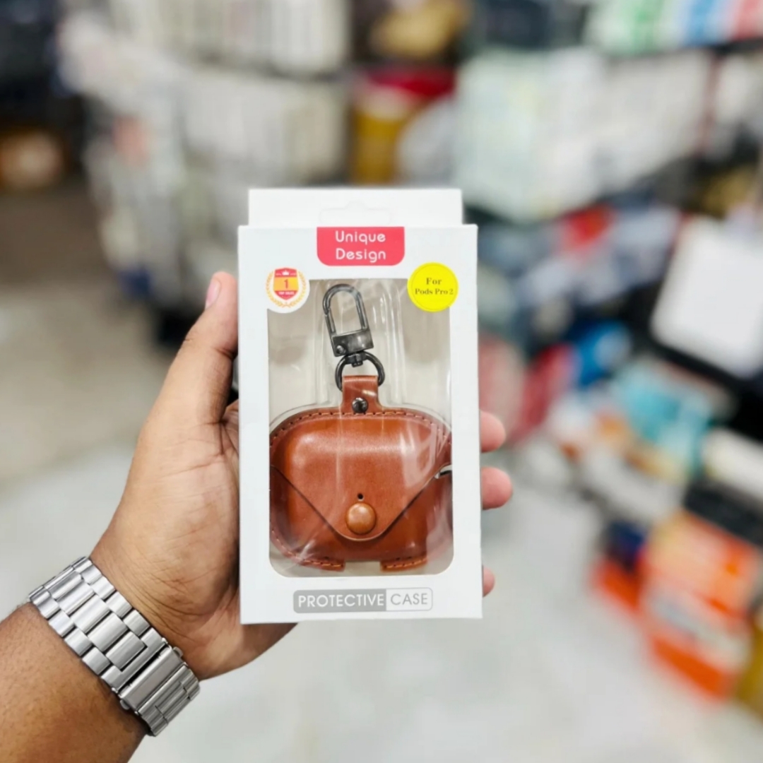 Picture of Airpods Pro 2nd Generation PU Leather Shockproof with Loss Prevention Clip Case Premium Protective Carrying Cover