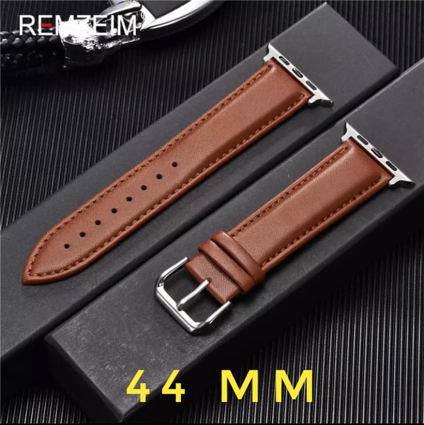 Picture of Leather Watchband Soft Material Watch Band Wrist Strap 20mm 22mm 42mm 44mm 45mm 49mmWith Silver Stainless Steel Buckle