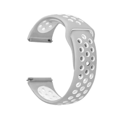 Picture of 20mm Grey & White Soft Silicone Sports Fashion Band Replacement Strap For SmartWatch