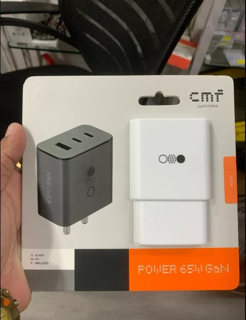 Picture of Product details of CMF by Nothing Gan Charger 65W Adapter, 3 Port USB Type C to A Wall Charging Adaptor Compatible with CMF Phone 1/Nothing Phone 2/Phone 2A Plus/Phone 2A/Phone 1/Samsung S24 Ultra/iPhone 16/Tab, Black  SPECIFICATIONS   COLOUR  Dark Grey