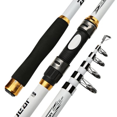 Picture of Ultimate Strength Fishing Rod with Sleek White Gloss - Carbon and Glass Fiber Design