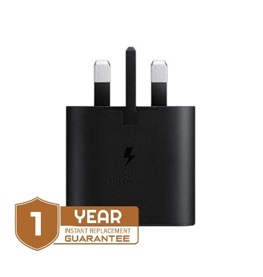Picture of Samsung 25W NFC USB-C Power Adapter 3 Pin | Fast Charging for Galaxy Devices, Tablets & More