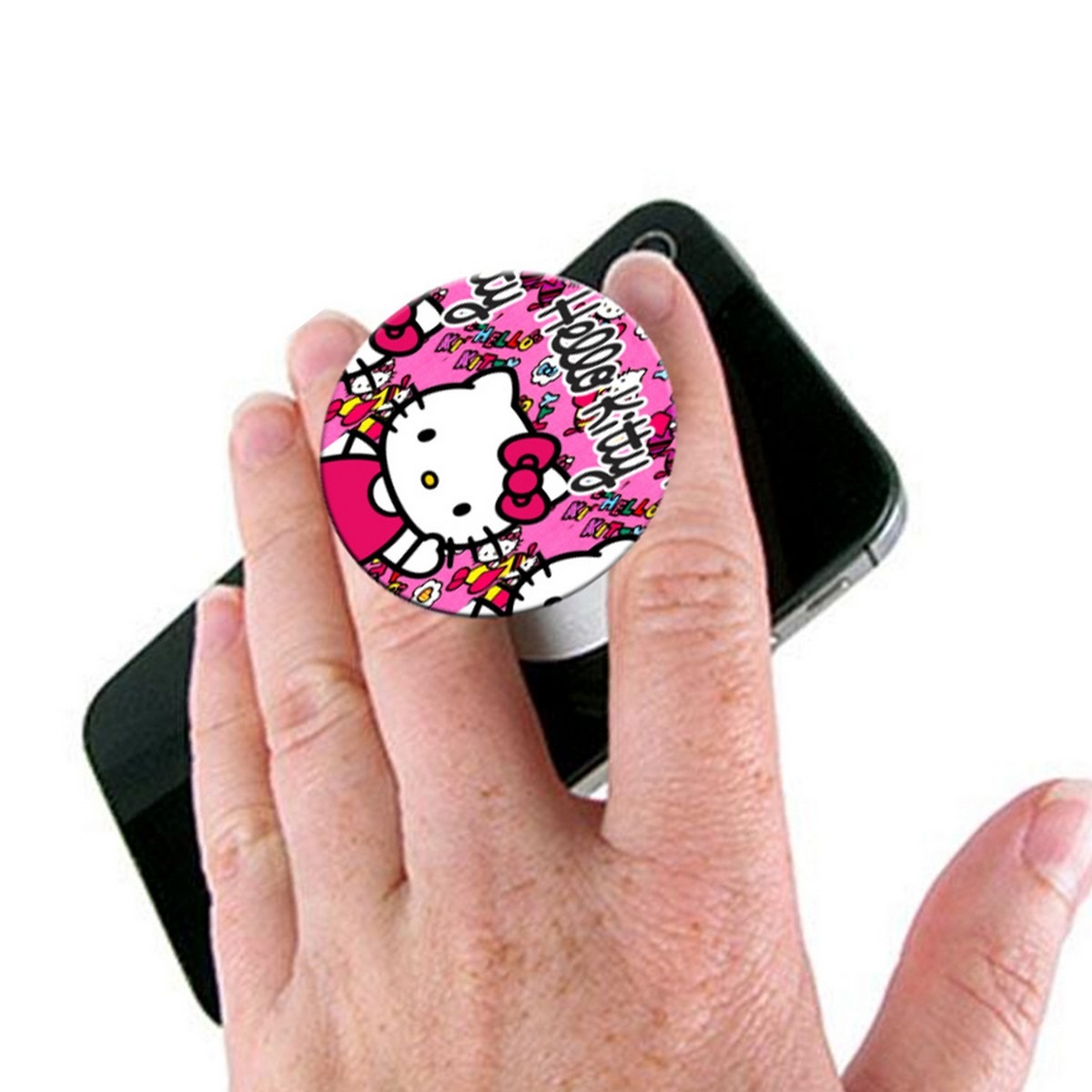 Picture of Hello Kitty Pop Socket Mobile Stand / Holder for Boys & Girls - Universal Pop Socket for Mobile Phone & Tablets & Cover