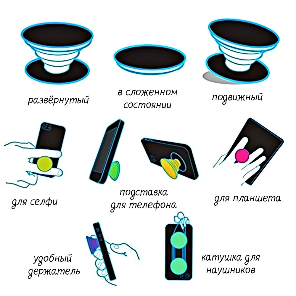 Picture of Hello Kitty Pop Socket Mobile Stand / Holder for Boys & Girls - Universal Pop Socket for Mobile Phone & Tablets & Cover