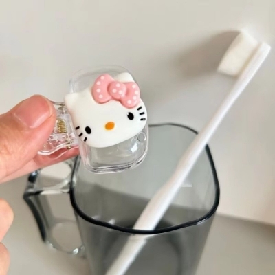 Picture of Kitty Toothbrush Head Protective Cover Household Dust-Proof Electric Toothbrush Storage Clip High-Looking Travel Portable and Cute