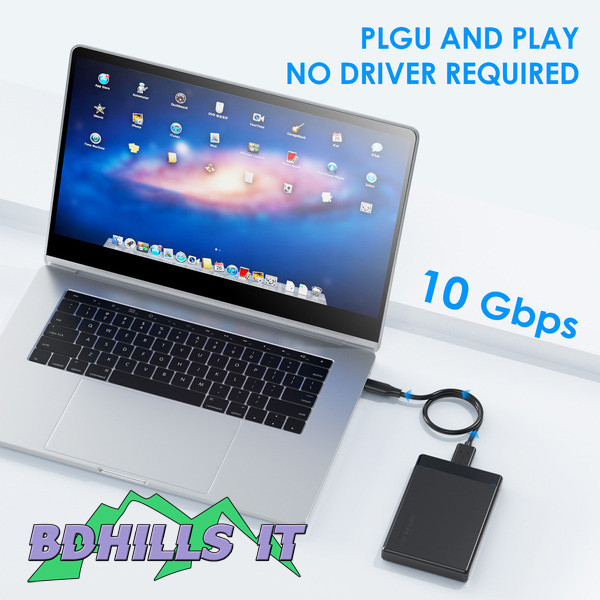 Picture of Portable HDD Data Cable 10 GBPS ThunderBolt Cable Micro B to Type C