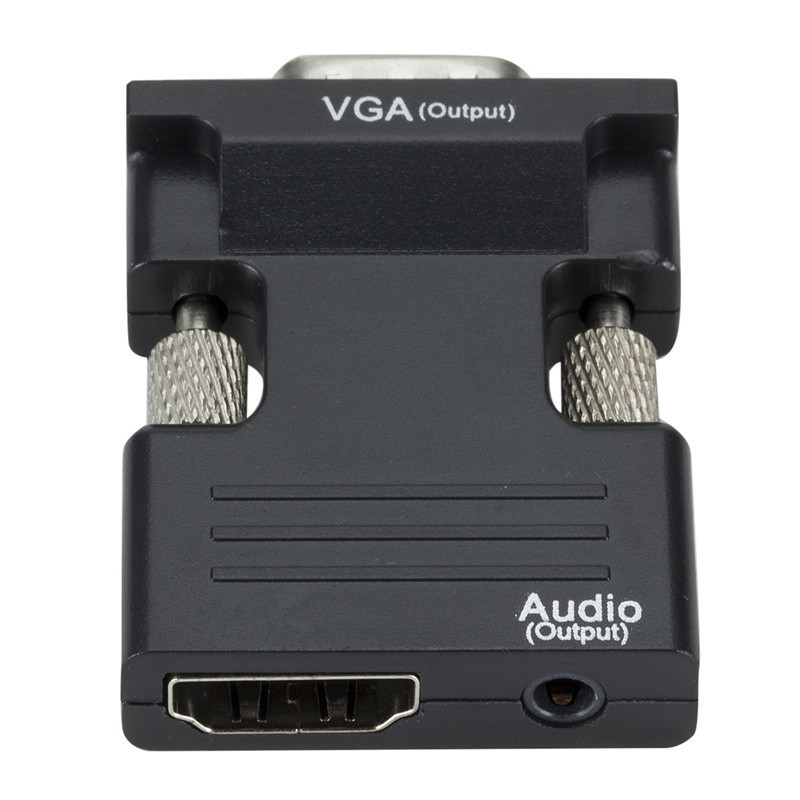 Picture of HDMI to VGA Converter - HDMI-compatible To VGA Converter With 3.5mm Audio Cable For PS4 PC Laptop TV Monitor Projector 1080P VGA Female To HD Male Adapt