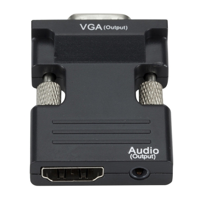 Picture of HDMI to VGA Converter - HDMI-compatible To VGA Converter With 3.5mm Audio Cable For PS4 PC Laptop TV Monitor Projector 1080P VGA Female To HD Male Adapt