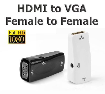 Picture of HDMI to VGA Converter female to female HD to monitor TV with audio converter HDMI TO VGA adapter 1080p