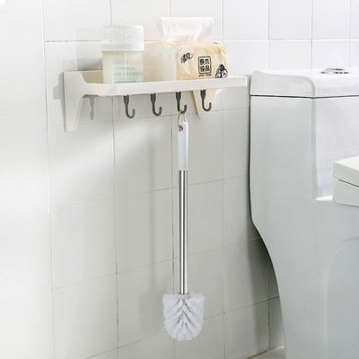 Picture of Adhesive Bathroom Shower Caddy No Drilling Installation 6.6 Lbs Bearing Weight Bathroom Shelf Kitchen Holder for Soap Shampoo Shower Gel Towels Hanger