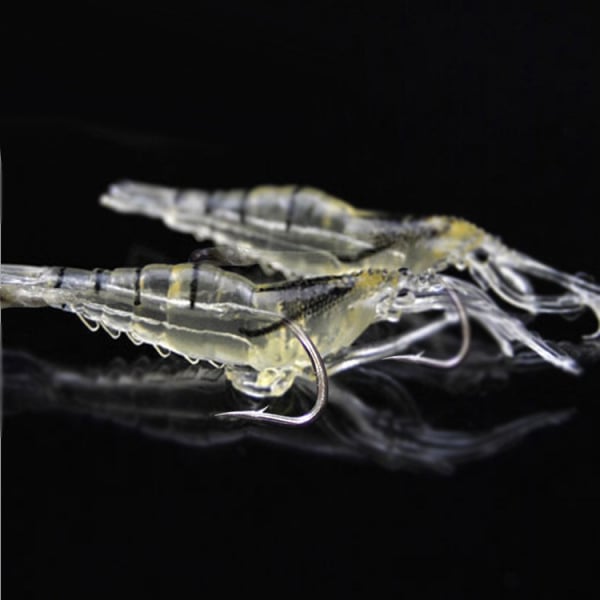 Picture of Lifelike Shrimp Fishing Lures, 5cm, Slow Sinking Soft Bait with Single Hook - Ideal for Bass, Trout, Salmon in Freshwater & Saltwater, Fishing Bait