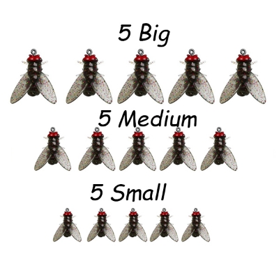 Picture of 15 pcs Luya Soft Bait Fly Hook Bionic Fly Bait Insect Micro Object Horse Mouth Cocked Mouth Luofei Fake Bait